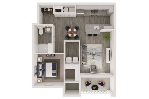a floor plan of a 1 bedroom apartment